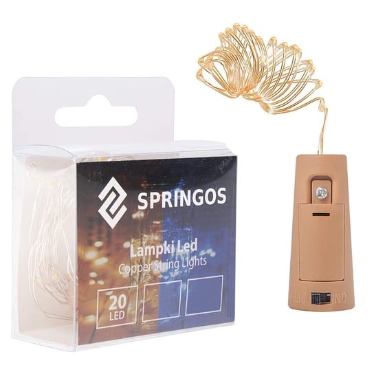 Springos, Lampki choinkowe, 20 LED, barwa ciepła biała Springos