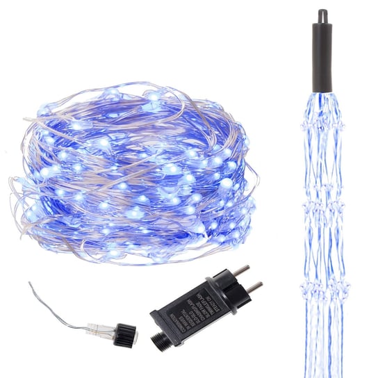 Springos, Lampki dekoracyjne, Anielski Włos, 300 LED, barwa niebieska Springos