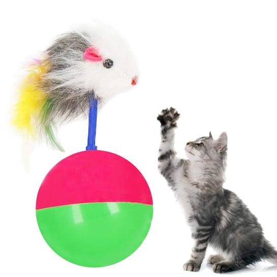 Springos, Zabawka dla kota kula z myszką, piłka dla kota Springos