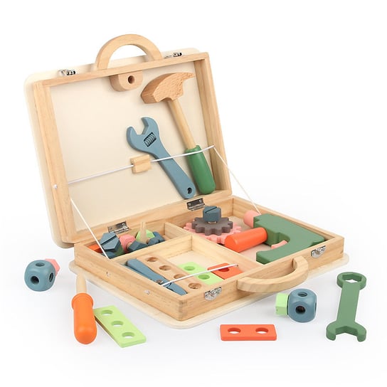 Sprytne zabawki. Drewniana walizka z narzędziami Toys4edu Inna marka
