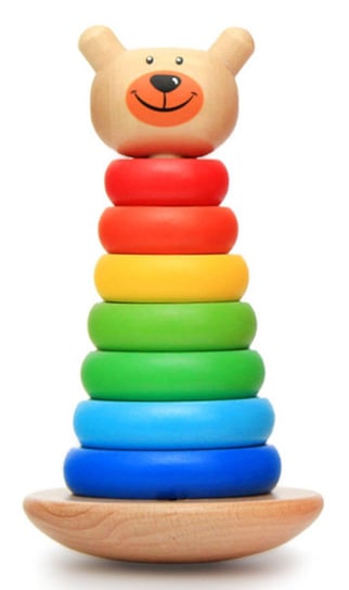 Sprytne zabawki. Drewniana wieża układanka Miś Toys4edu Inna marka