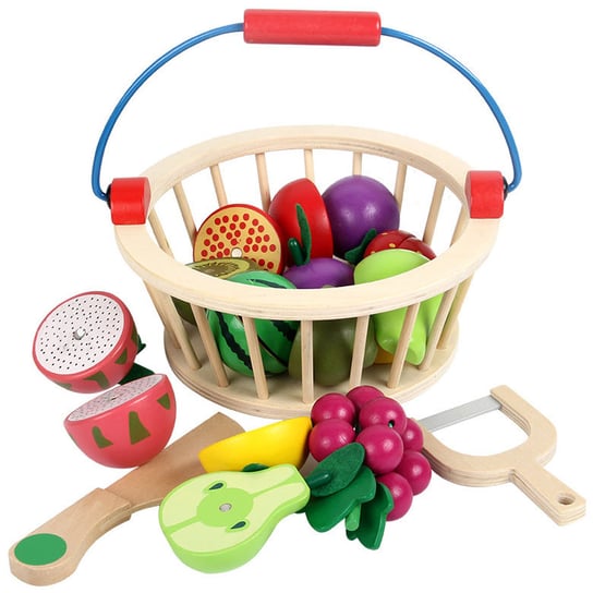 Sprytne zabawki. Drewniany koszyk z owocami Toys4edu Inna marka