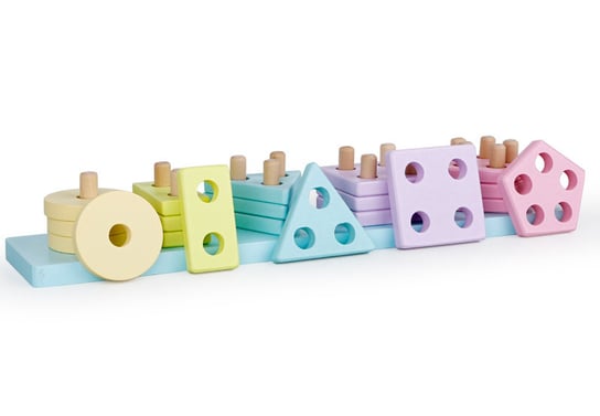 Sprytne zabawki. Drewniany sorter kolorów i kształtów Toys4edu Inna marka