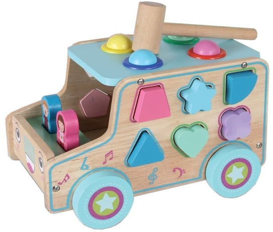 Sprytne zabawki. Drewniany sorter samochód edukacyjny Kształty Toys4edu Inna marka