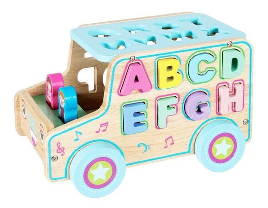 Sprytne zabawki. Drewniany sorter samochód edukacyjny Litery Toys4edu Inna marka