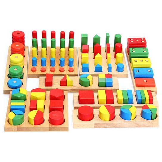 Sprytne zabawki. Zestaw drewnianych układanek matematycznych Toys4edu Inna marka