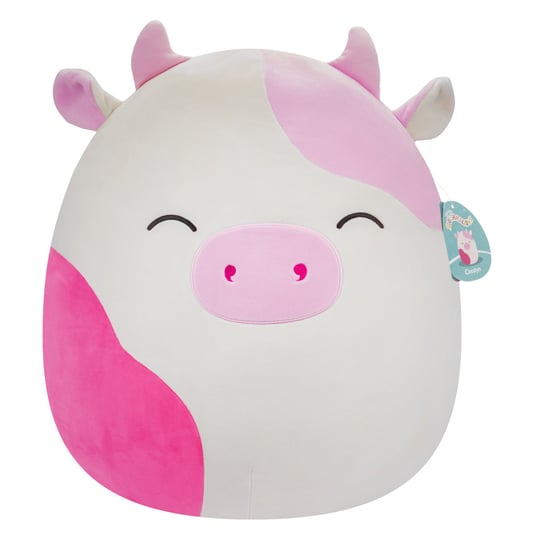 SQK - Large Plush (16" Squishmallows) (Caedyn - Pink Spotted Cow W/Closed Eyes) Phase 18 Squishmallows