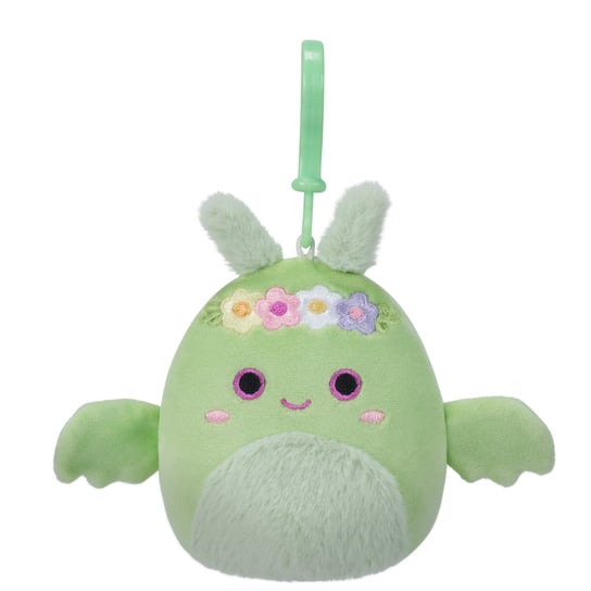 SQK - Little Plush (3.5" Clip-On Squishmallows) (Tove - Mint Green Mothman W/Flower Crown and Fuzzy Belly) Phase 19 Squishmallows