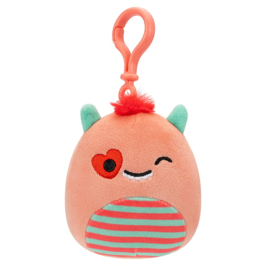SQK - Little Plush (3.5" Clip-On Squishmallows) (Willett - Peach Monster w/Striped Belly and Heart Eye) Squishmallows
