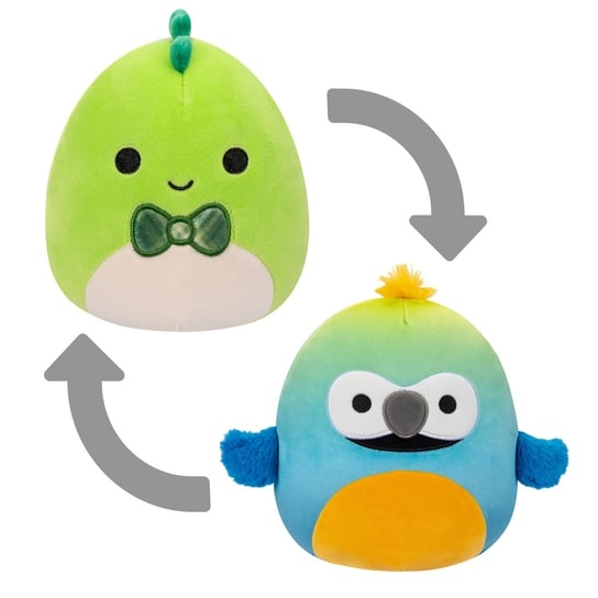 SQK - Little Plush (5" Squishmallows) (Danny - Green Dino/Baptise - Blue and Yellow Macaw - Flipamallows) Phase 19 Squishmallows