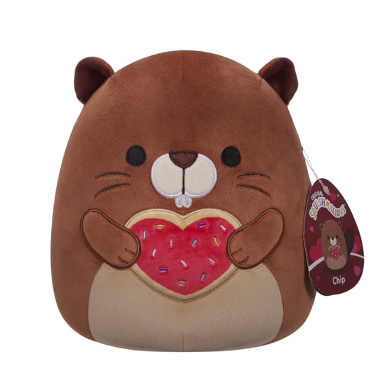 SQK - Little Plush (7.5" Squishmallows) (Chip - Brown Beaver Holding Heart) (Specialty) Squishmallows