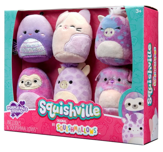 Squishmallows Squishville Mini Plush Purple Pals Squad 6-Pack ...