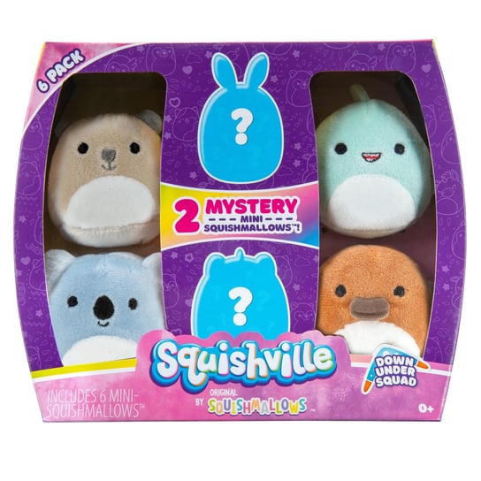 Squishville, Mini Squishmallow Down Under Squad, Pluszak, 6 szt. Squishmallows