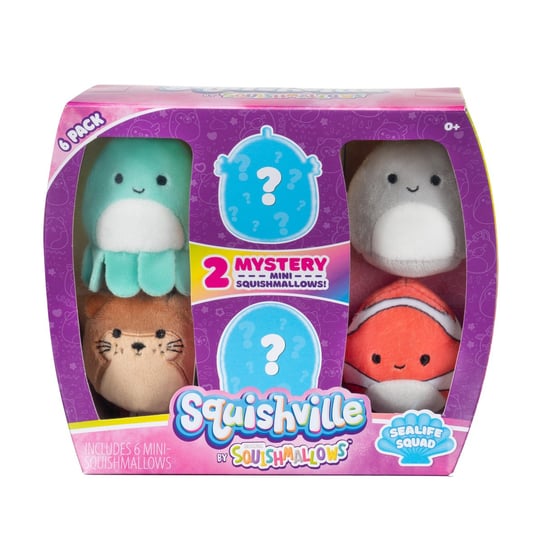 Squishville, Mini Squishmallow Sealife Squad, Pluszak, 6 szt. Squishmallows