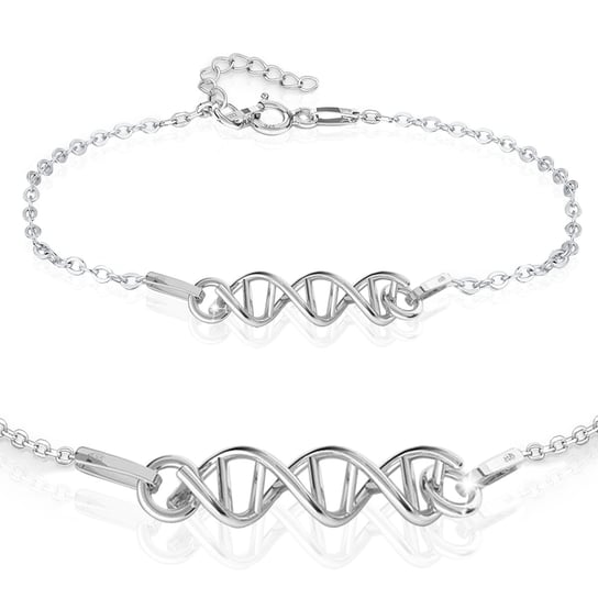 Srebrna Bransoletka DNA 925 Prezent Walentynki Urodziny Mamy Kobiety Żony Panda Luxury Jewellery