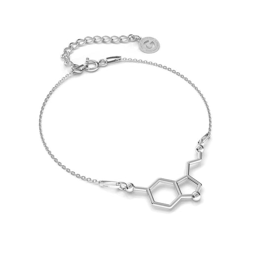 Srebrna bransoletka serotonina, wzór chemiczny, srebro 925 : Srebro - kolor pokrycia - Pokrycie platyną GIORRE