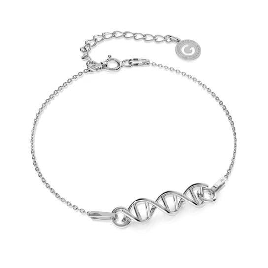 Srebrna bransoletka wzór DNA, srebro 925 : Srebro - kolor pokrycia - Pokrycie platyną GIORRE