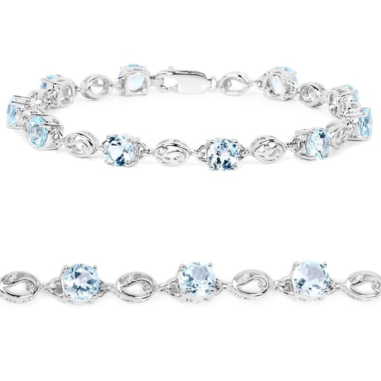 Srebrna bransoletka z 10 naturalnymi topazami niebieskimi 10,50 ct Biżuteria Prana