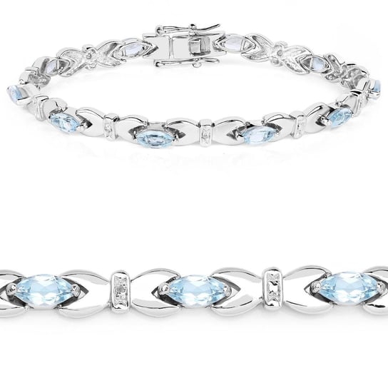 Srebrna bransoletka z 10 naturalnymi topazami niebieskimi 6,20 ct Biżuteria Prana