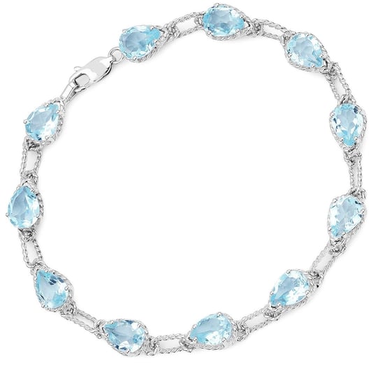 Srebrna bransoletka z 11 naturalnymi topazami niebieskimi 12,10 ct Biżuteria Prana