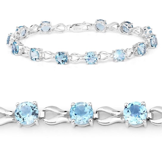 Srebrna bransoletka z 13 naturalnymi topazami niebieskimi 12,35 ct Biżuteria Prana