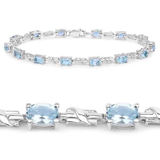 Srebrna bransoletka z 14 naturalnymi topazami niebieskimi 9,10 ct Biżuteria Prana
