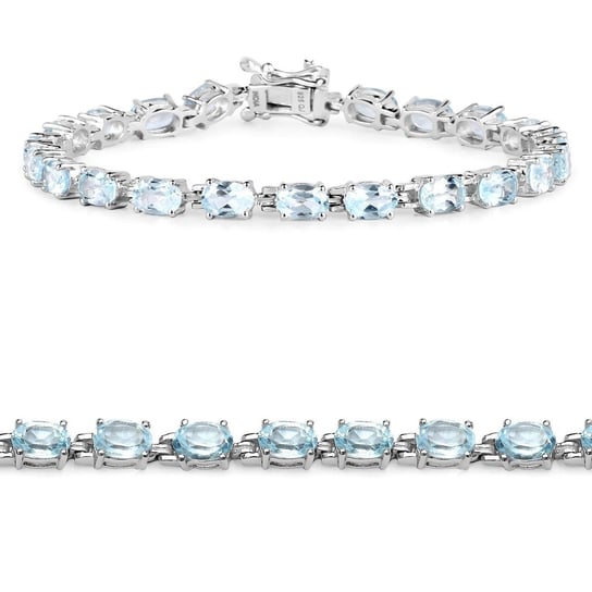 Srebrna bransoletka z 21 naturalnymi topazami niebieskimi 10,71 ct Biżuteria Prana