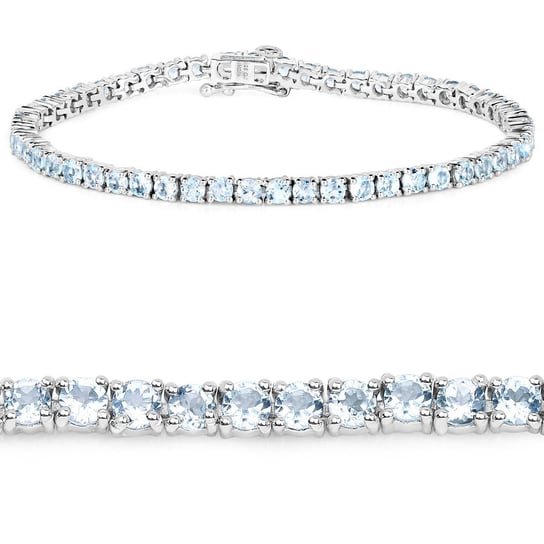 Srebrna bransoletka z 53 naturalnymi topazami niebieskimi 6,36 ct Biżuteria Prana