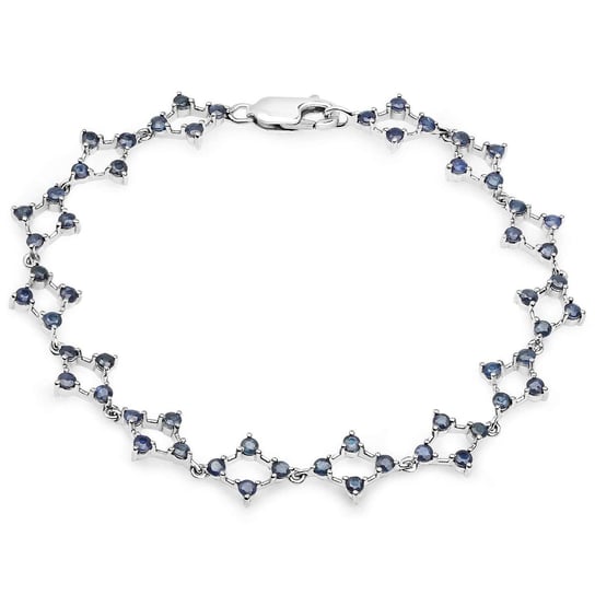 Srebrna bransoletka z 56 naturalnymi szafirami niebieskimi 3,36 ct Biżuteria Prana