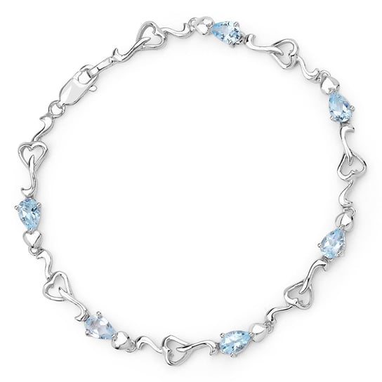 Srebrna bransoletka z 6 naturalnymi topazami niebieskimi 2,70 ct Biżuteria Prana