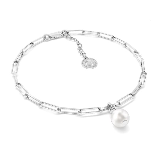 Srebrna bransoletka z okrągłą perłą GAVBARI, srebro 925 : Srebro - kolor pokrycia - Pokrycie platyną GIORRE