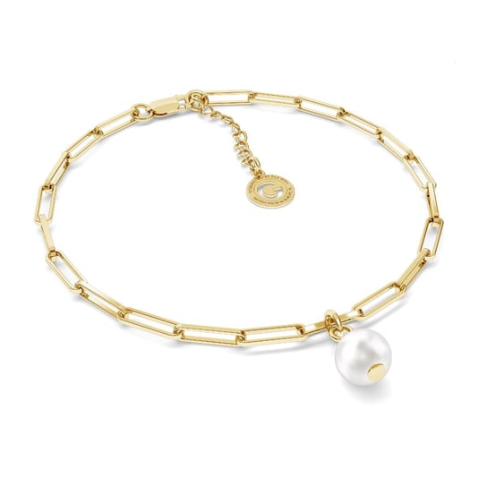 Srebrna bransoletka z okrągłą perłą GAVBARI, srebro 925 : Srebro - kolor pokrycia - Pokrycie żółtym 18K złotem GIORRE