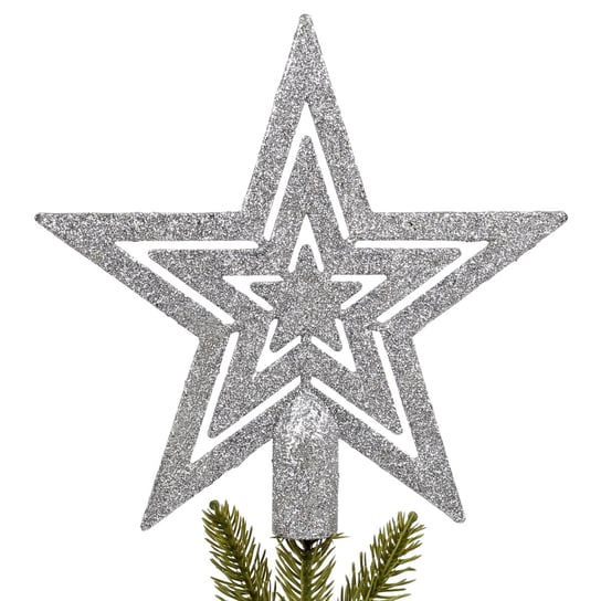 Srebrna gwiazda na choinkę, błyszczący czubek 20 cm Uniwersalny sarcia.eu