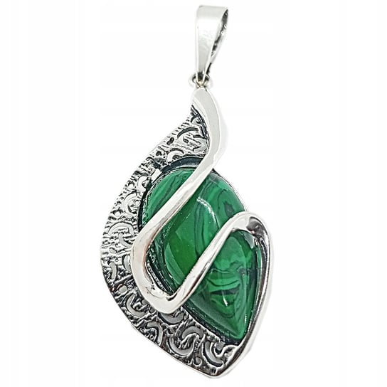 Srebrna przywieszka 925 elegancka łezka z zielonym kamieniem Lovrin