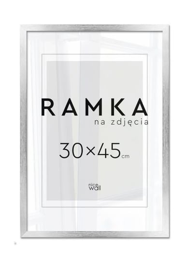 Srebrna Ramka na zdjęcie 30x45 cm Ramki na zdjęcia 45x30 cm Srebro Nice Wall