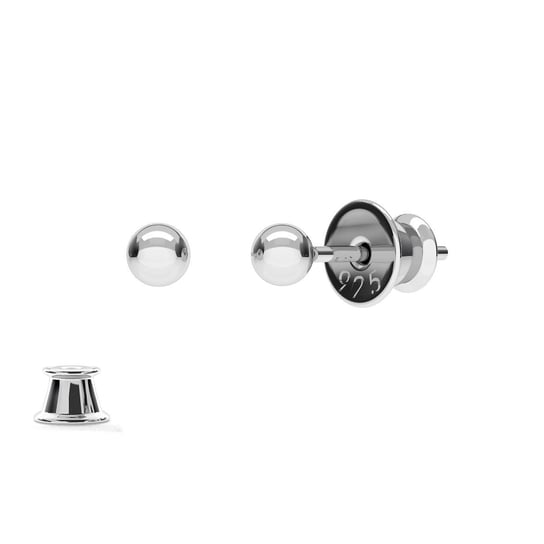 Srebrne kolczyki - kulka 0,3 cm, srebro 925 : Srebro - kolor pokrycia - Pokrycie platyną GIORRE