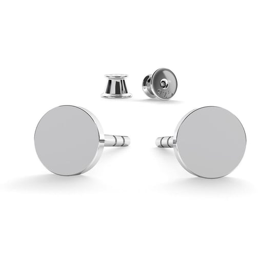 Srebrne kolczyki okrągłe blaszki 4mm, srebro 925 : Srebro - kolor pokrycia - Pokrycie platyną GIORRE
