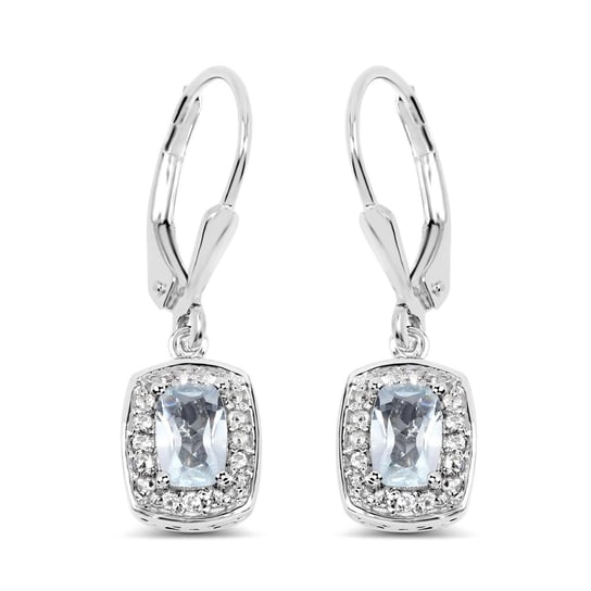 Srebrne kolczyki z topazami niebieskimi i kryształami górskimi 1,49 ct Biżuteria Prana