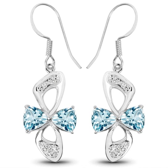 Srebrne kolczyki z topazami niebieskimi i kryształami górskimi 1,49 ct Biżuteria Prana