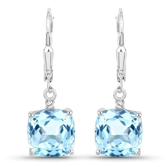 Srebrne kolczyki z topazami niebieskimi i kryształami górskimi 9,63 ct Biżuteria Prana