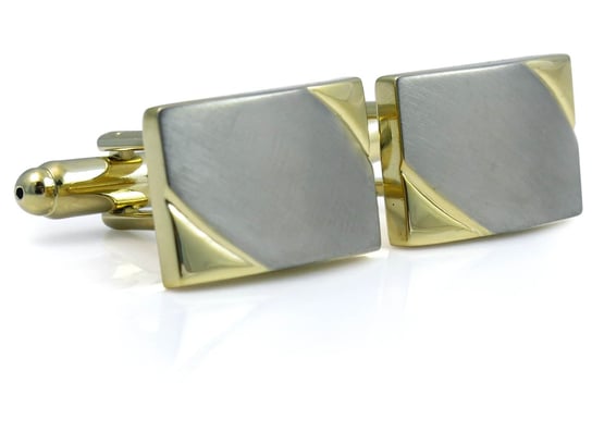Srebrne spinki do mankietów ze złotymi narożnikami N97 Modini