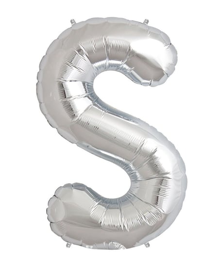 SREBRNY BALON KSZTAŁT LITERY 40CM SREBRNA LITERA S Inna marka