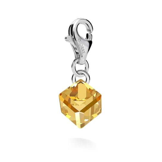 Srebrny charms Kryształy - kolor - Crystal Golden Shadow, Srebro - kolor pokrycia - Pokrycie platyną GIORRE