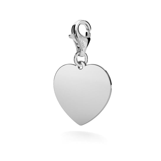 Srebrny charms serce zawieszka beads grawer 925 : Srebro - kolor pokrycia - Pokrycie platyną, Wariant - Charms GIORRE