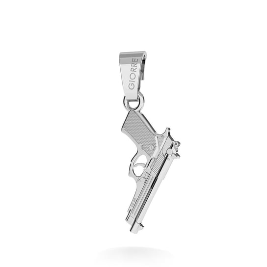 Srebrny charms zawieszka beads pistolet beretta, srebro 925 : Srebro - kolor pokrycia - Pokrycie platyną, Wariant - Zawieszka GIORRE