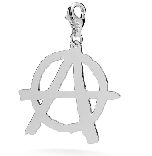 Srebrny charms zawieszka znak symbol anarchii grawer 925 : Srebro - kolor pokrycia - Pokrycie platyną, Wariant - Charms GIORRE