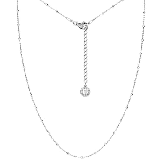 Srebrny delikatny łańcuszek ankier z kulkami, srebro 925 : Długość (cm) - 40 + 5 , Srebro - kolor pokrycia - Pokrycie platyną,40 + 5 GIORRE