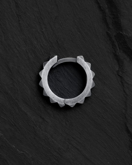 Srebrny kolczyk-kółko HARD Reytel Jewelry