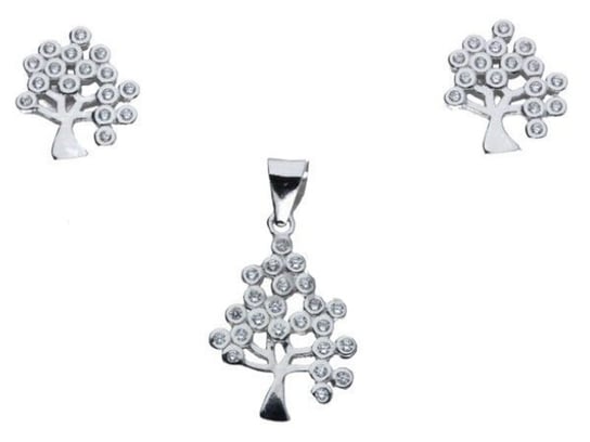 Srebrny komplet biżuterii 925 drzewo szczęścia Lovrin
