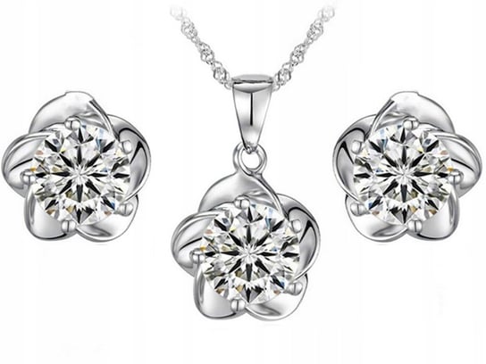 Srebrny komplet biżuterii kwiaty z cyrkoniami Lovrin
